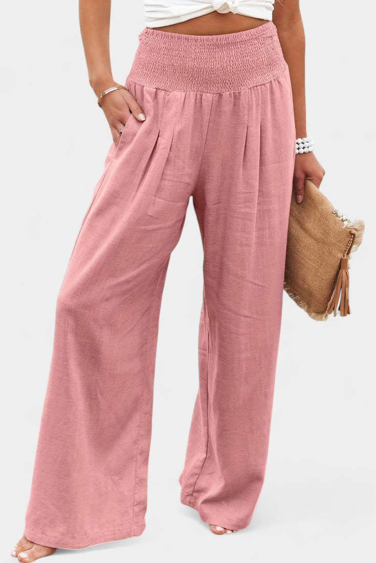 Pantalones Lexia de Algodón y Lino con Corte Fluido y Elegancia Natural