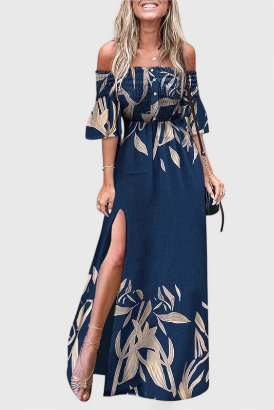 Vestido Maxi Floral Off-Shoulder Giulia