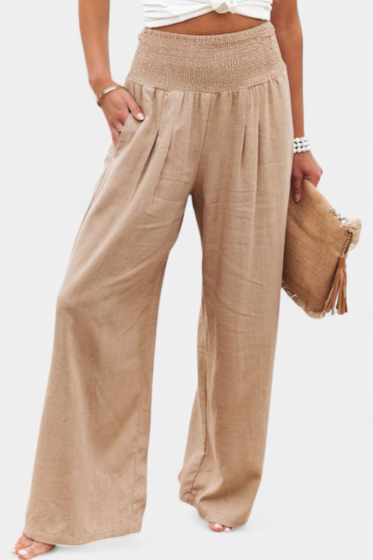 Pantalones Lexia de Algodón y Lino con Corte Fluido y Elegancia Natural