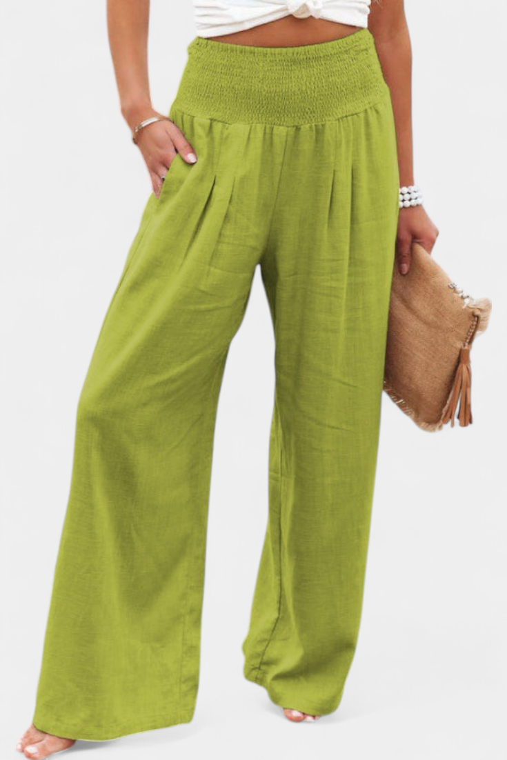 Pantalones Lexia de Algodón y Lino con Corte Fluido y Elegancia Natural