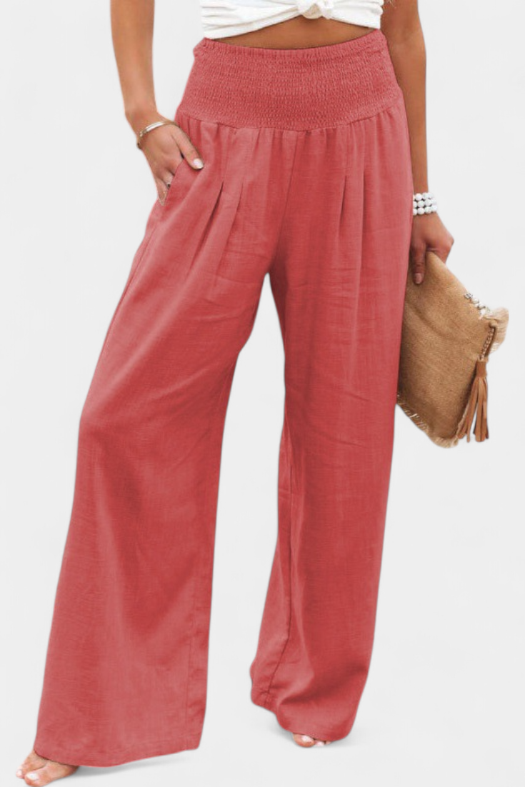 Pantalones Lexia de Algodón y Lino con Corte Fluido y Elegancia Natural