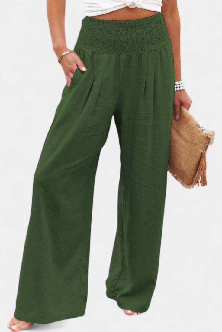 Pantalones Lexia de Algodón y Lino con Corte Fluido y Elegancia Natural