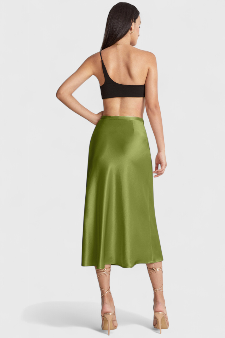 Falda Midi Maxima con Cintura Alta