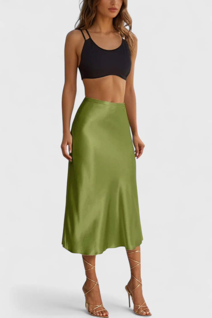 Falda Midi Maxima con Cintura Alta