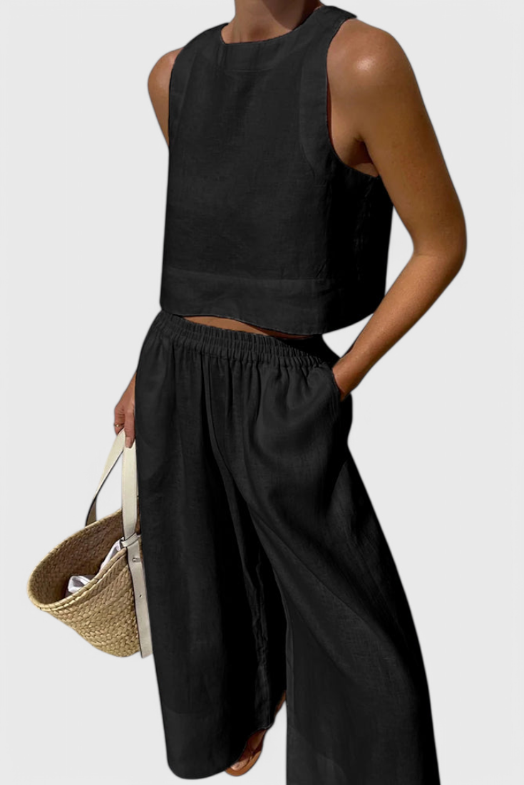 Conjunto Avelina Minimalista en Algodón y Lino Livianos