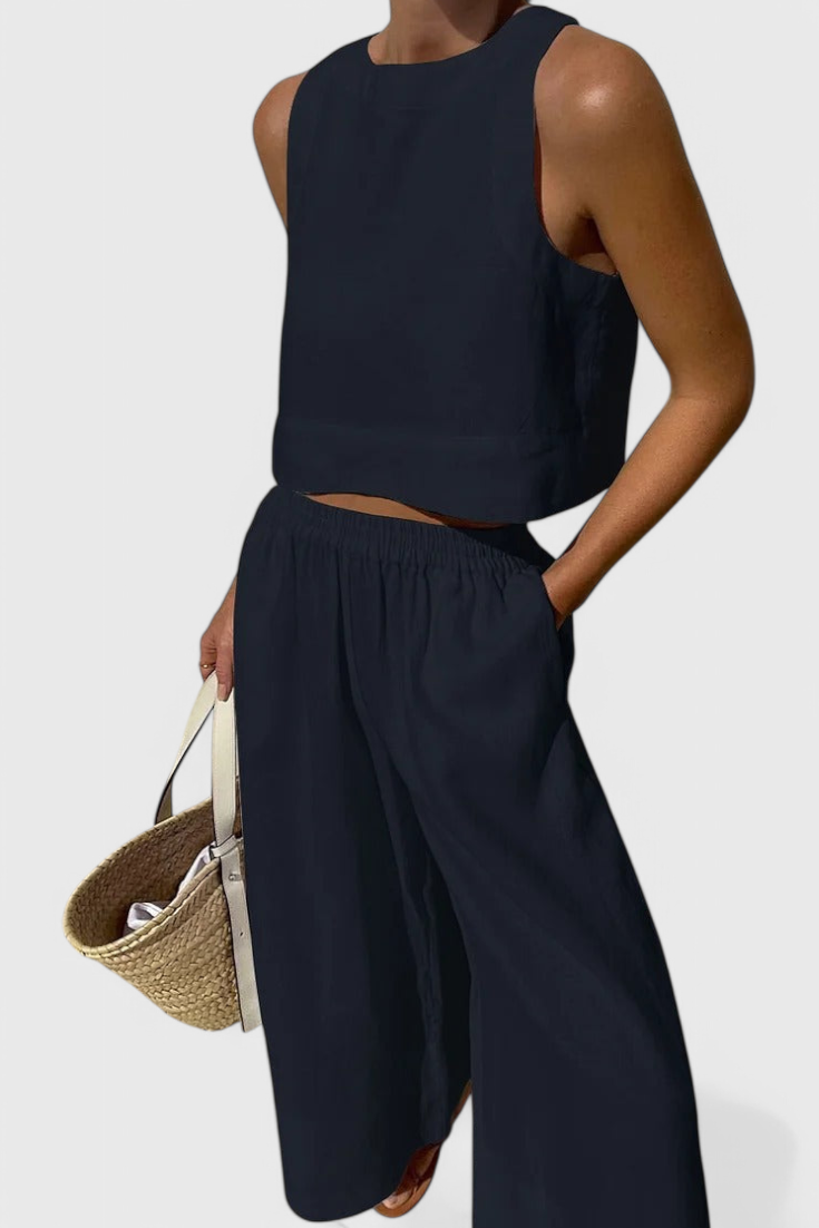 Conjunto Avelina Minimalista en Algodón y Lino Livianos