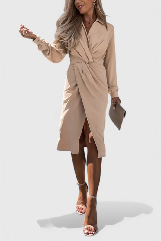 Vestido Midi Lillian con Detalle Cortado