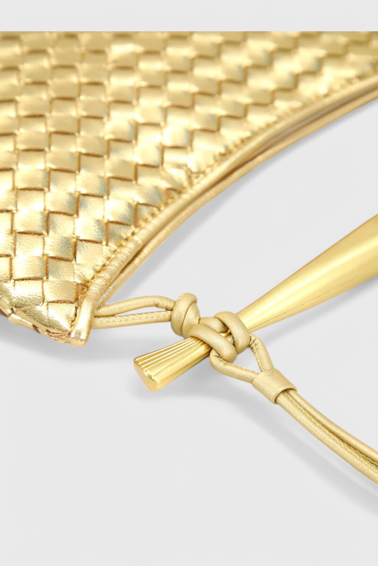 Bolso Gerda Woven con Asa de Oro