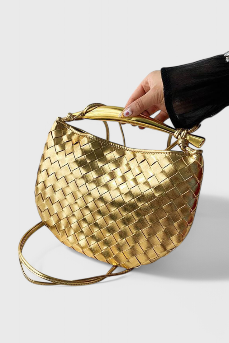 Bolso Gerda Woven con Asa de Oro