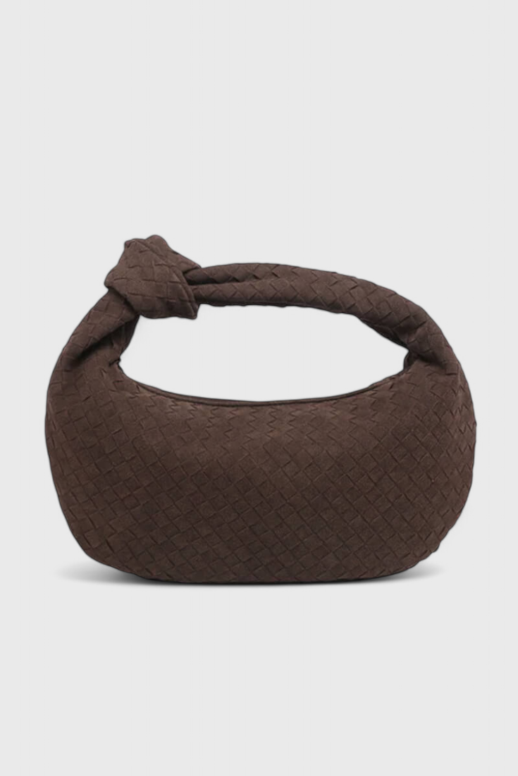 Bolso Tejido Mediano Lila con Detalle de Nudo