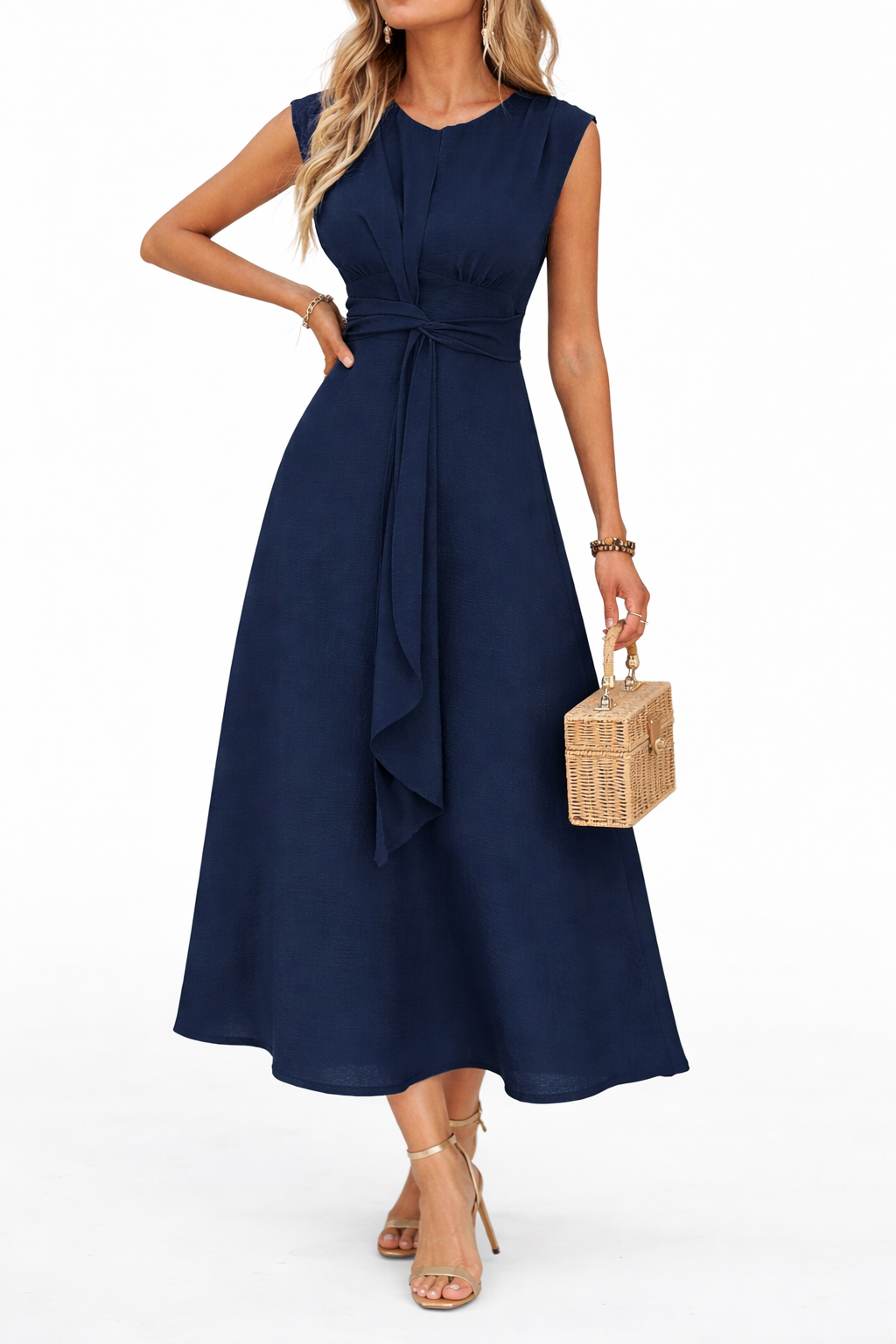 Eva - Vestido elegante sin mangas con cinturón ajustable