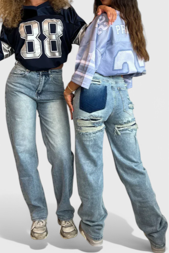 Jeans Roxy Vintage de Cintura Alta Desgastados