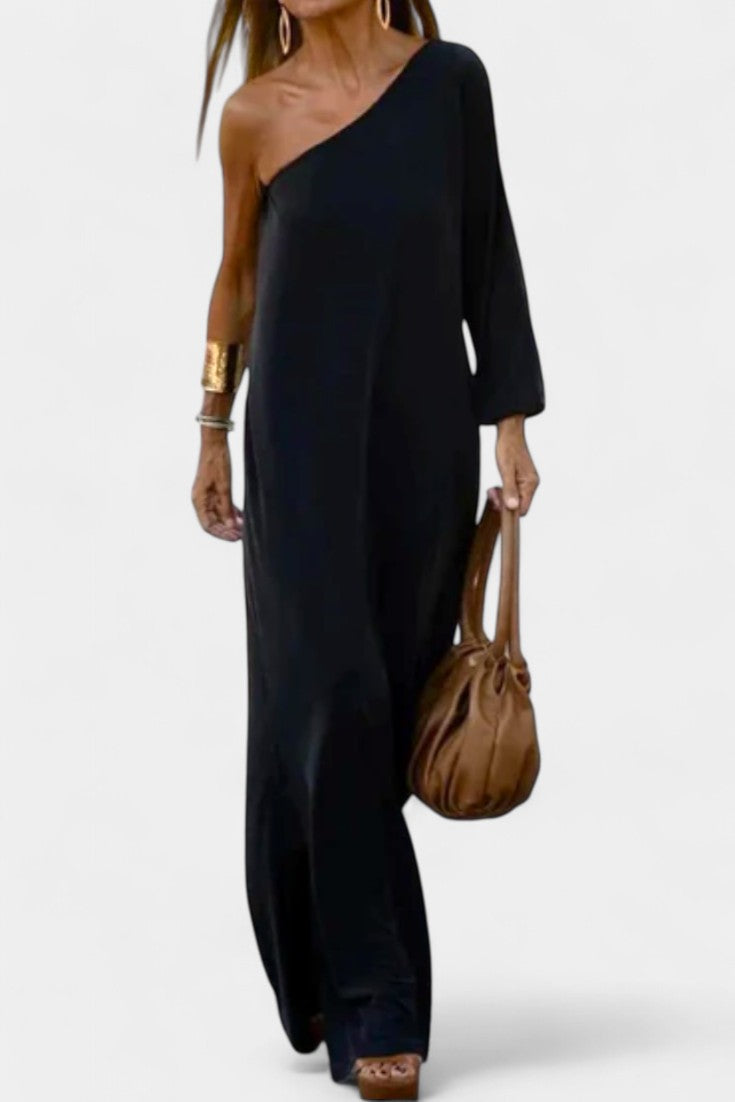 Vestido Midi Elegante Maddie de Un Hombro
