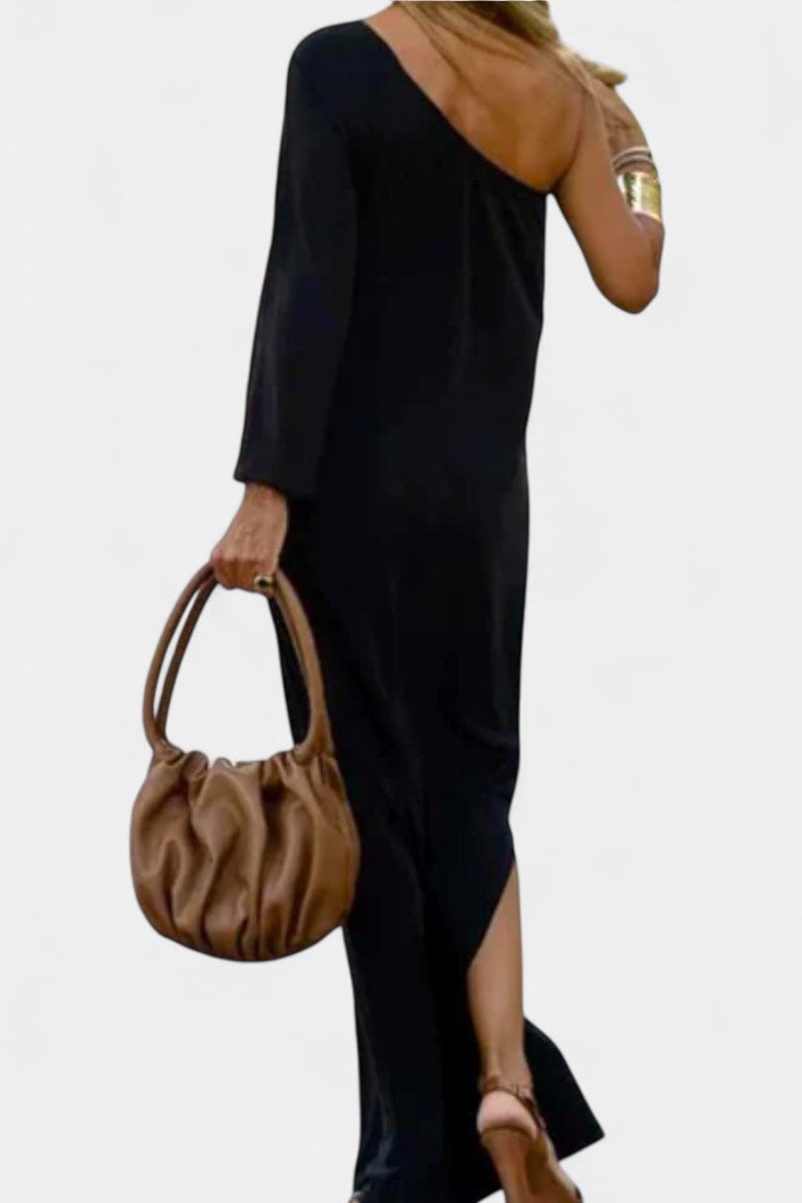 Vestido Midi Elegante Maddie de Un Hombro