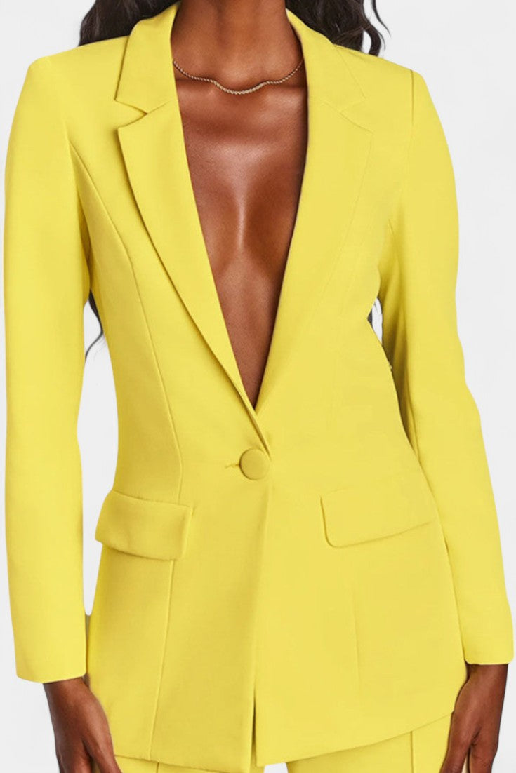 Conjunto de Blazer Ajustado y Pantalones de Pierna Ancha Marnie