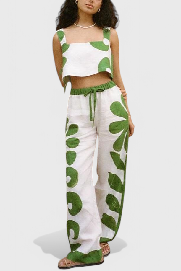 Conjunto Boho Floral Sin Mangas Serafina