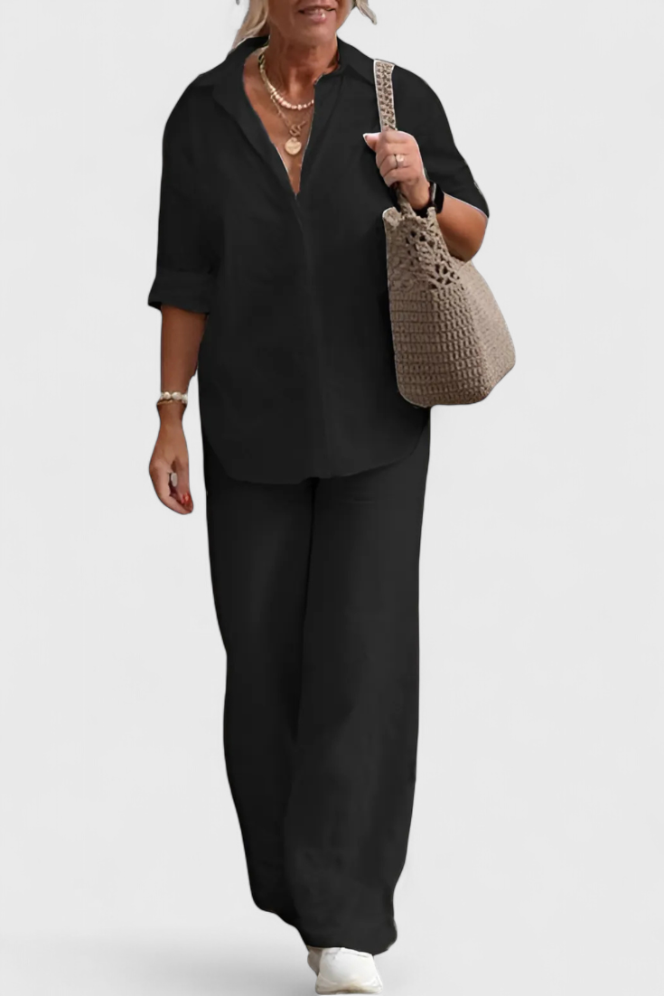 Conjunto de Lino y Algodón de Dos Piezas Skye con Silueta Relajada