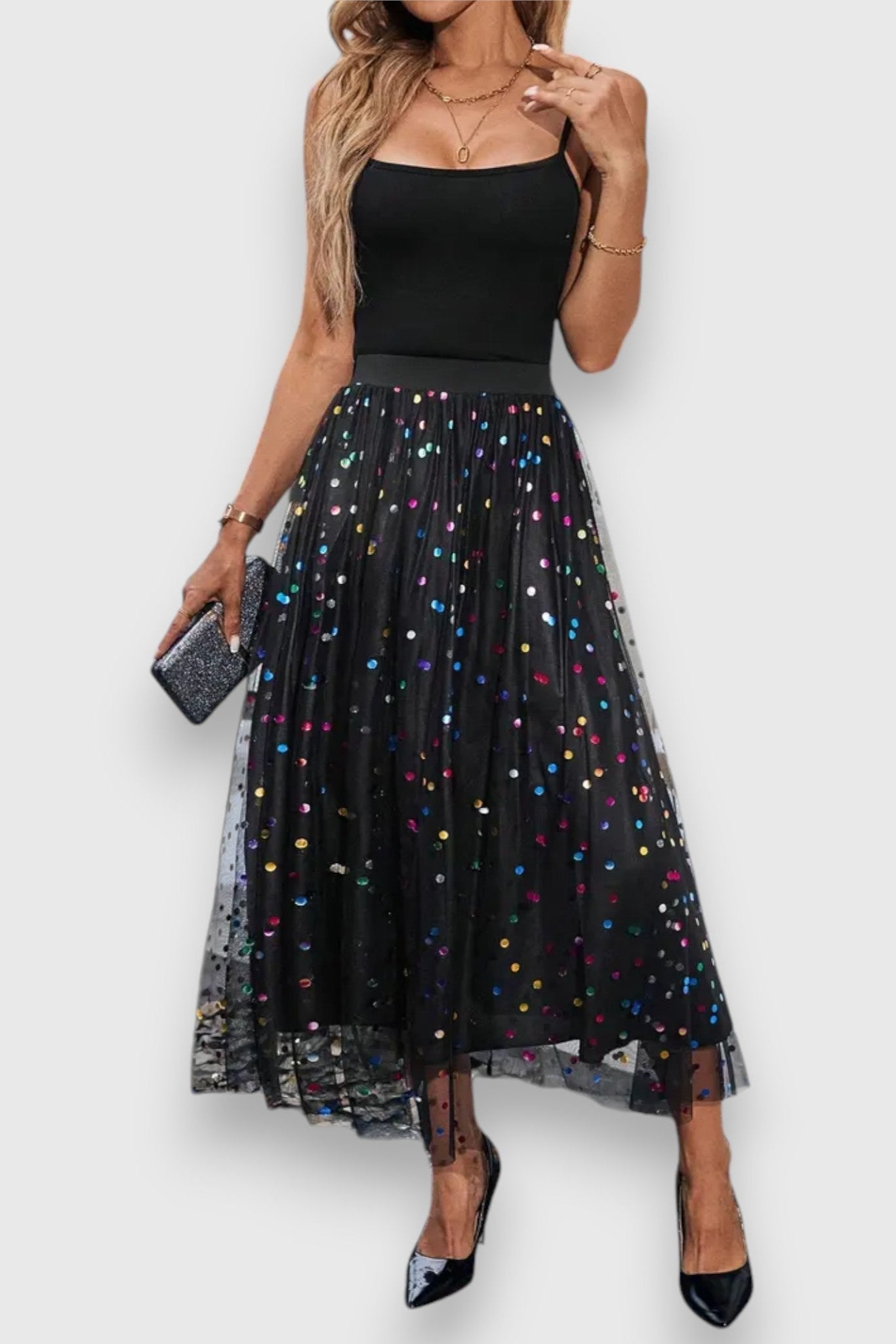 Falda de Lunares Colorida