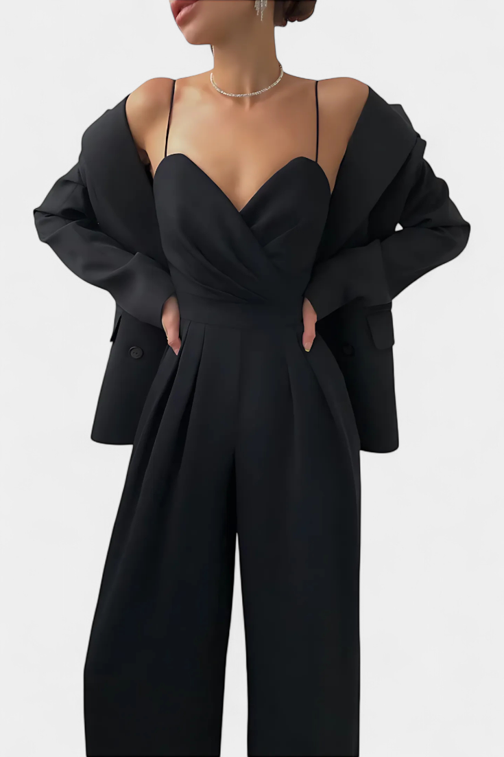 Mono Sexy Romily con Tirantes y Pierna Ancha Elegante