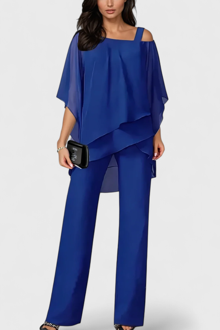 Conjunto Kitty de Dos Piezas con Diseño Off-Shoulder y Silueta Fluida