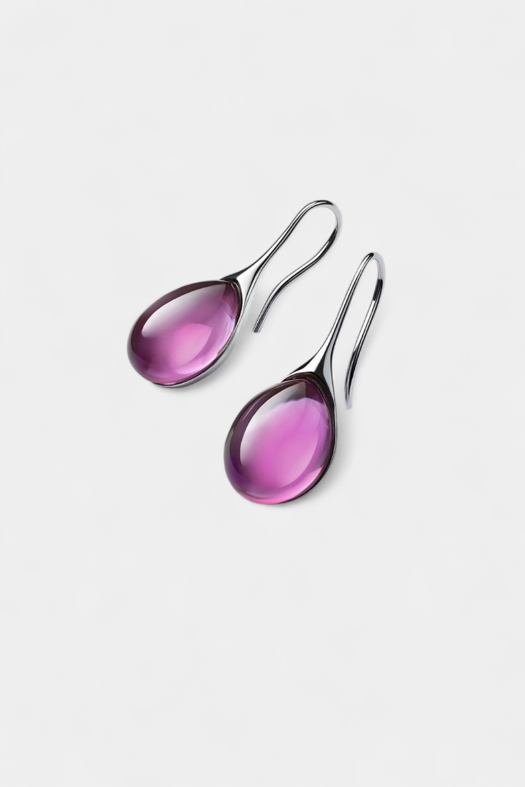 Pendientes de Cristal en Oro y Plata
