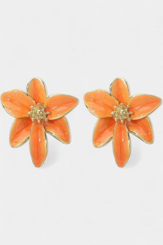 Pendientes Vintage de Esmalte en Forma de Flor