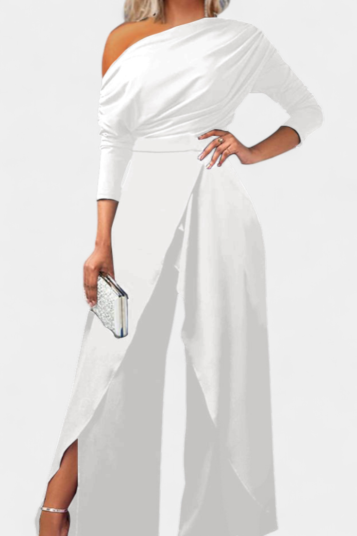 Mono Brina de Tie Dye Largo con Diseño Off-Shoulder y Pierna Ancha con Abertura