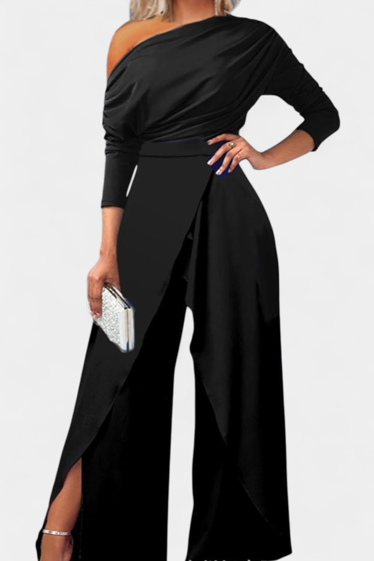 Mono Brina de Tie Dye Largo con Diseño Off-Shoulder y Pierna Ancha con Abertura