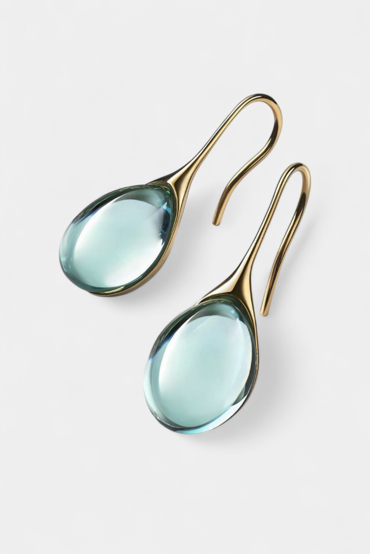 Pendientes de Cristal en Oro y Plata
