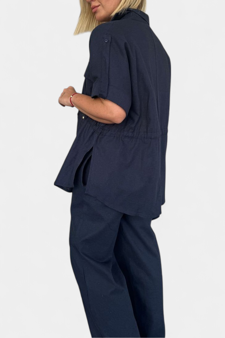 Conjunto de Camisa y Pantalones de Algodón y Lino Lani