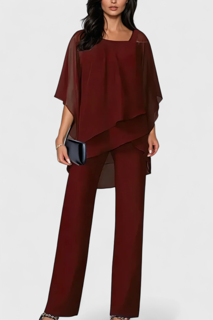 Conjunto Kitty de Dos Piezas con Diseño Off-Shoulder y Silueta Fluida