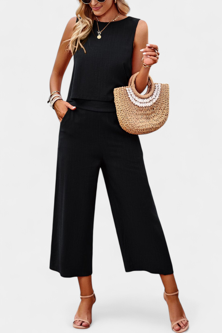 Conjunto Lavinia de Top y Pantalones Cortos en Lino y Algodón