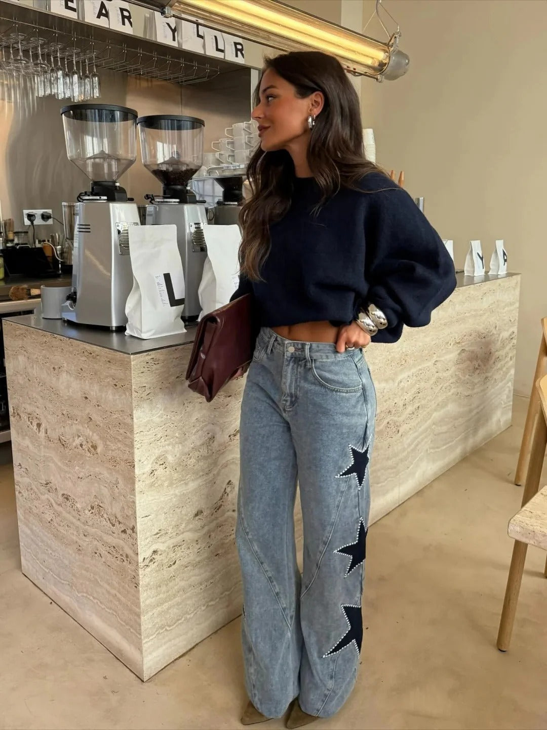 Jeans Wide Leg "Starry Night"