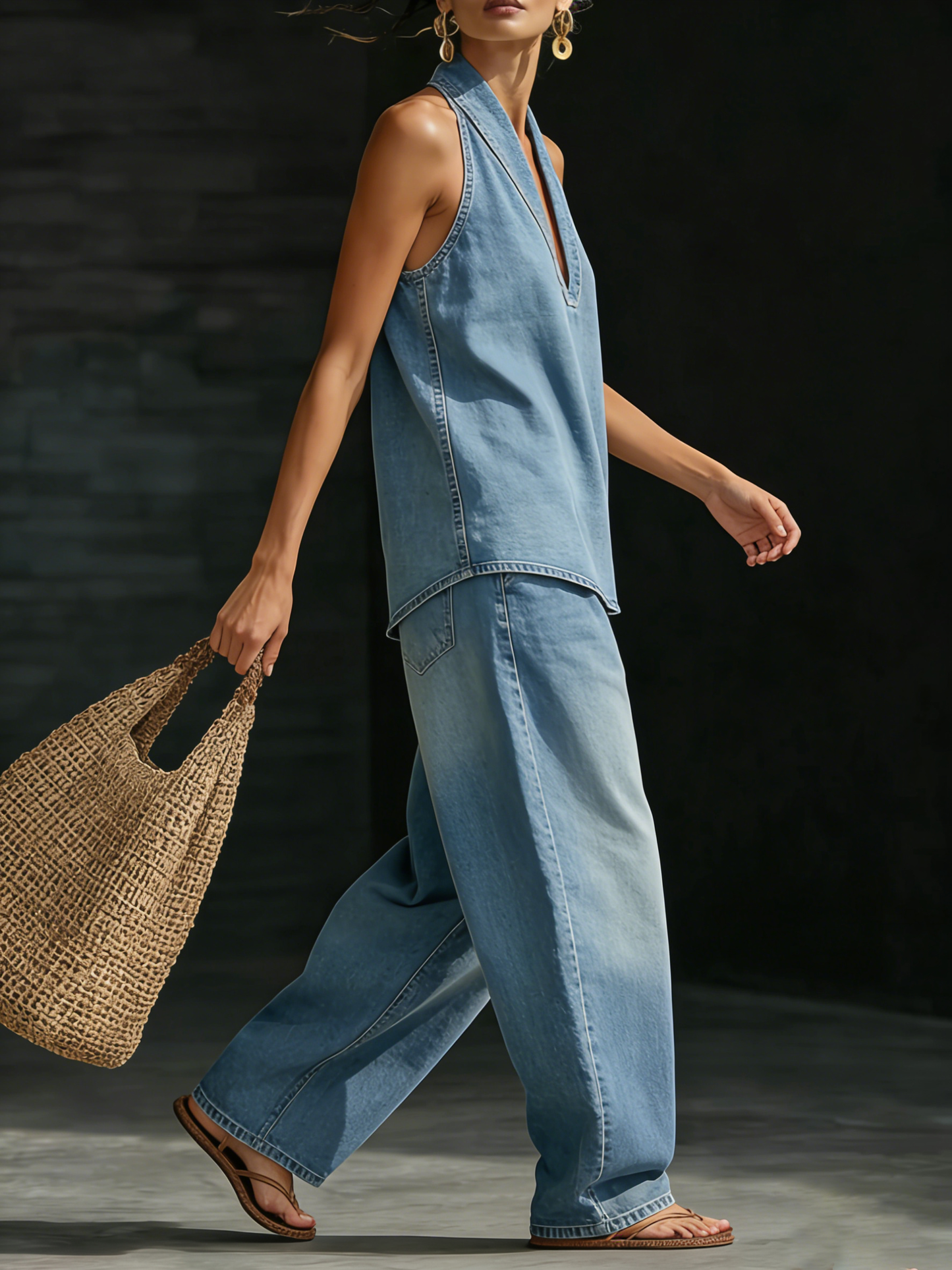Ana | Conjunto de dos piezas minimalista de denim