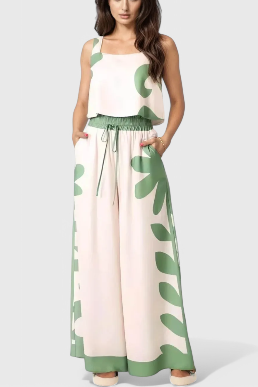 Conjunto Boho Floral Sin Mangas Serafina