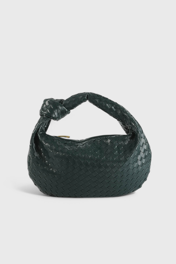 Bolso de Hombro Tejido Mediano Sage