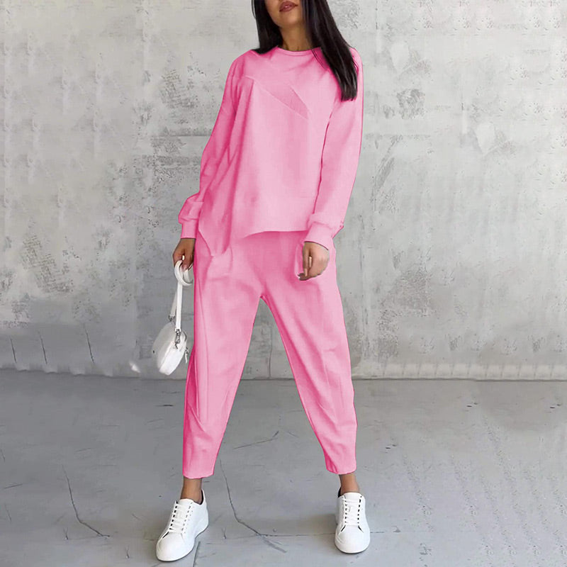 Conjunto de sudadera de manga larga y pantalón para mujer
