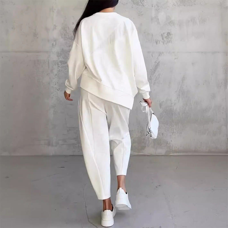 Conjunto de sudadera de manga larga y pantalón para mujer