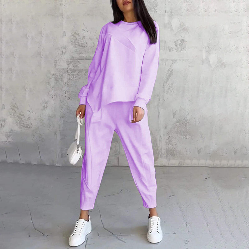 Conjunto de sudadera de manga larga y pantalón para mujer