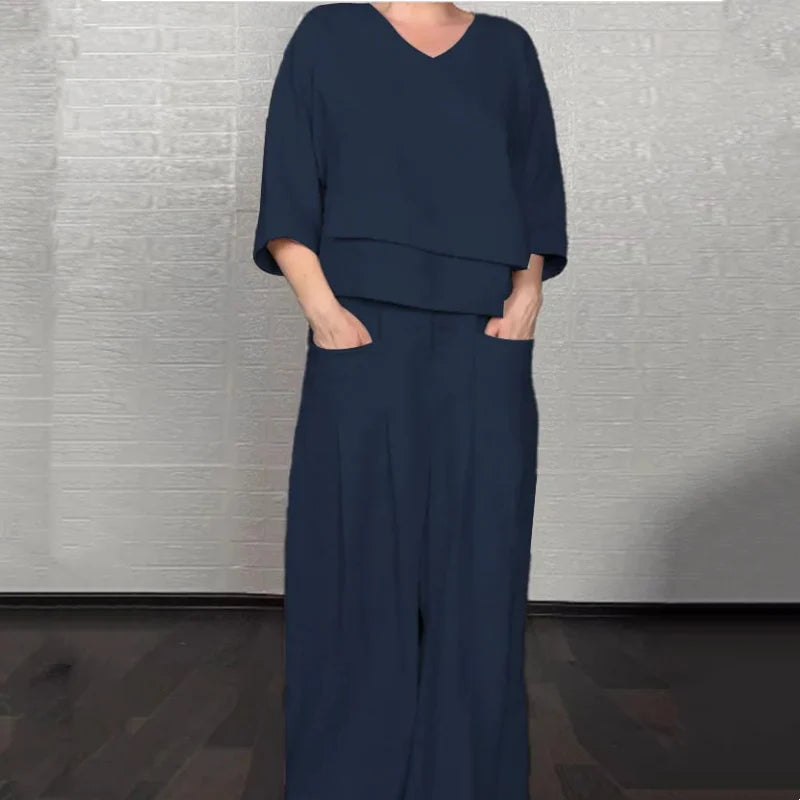 Set algodón-lino 2 piezas – fresco y elegante